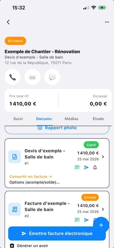 Documents chantier PlanSite