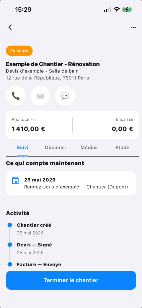 Dossier chantier PlanSite