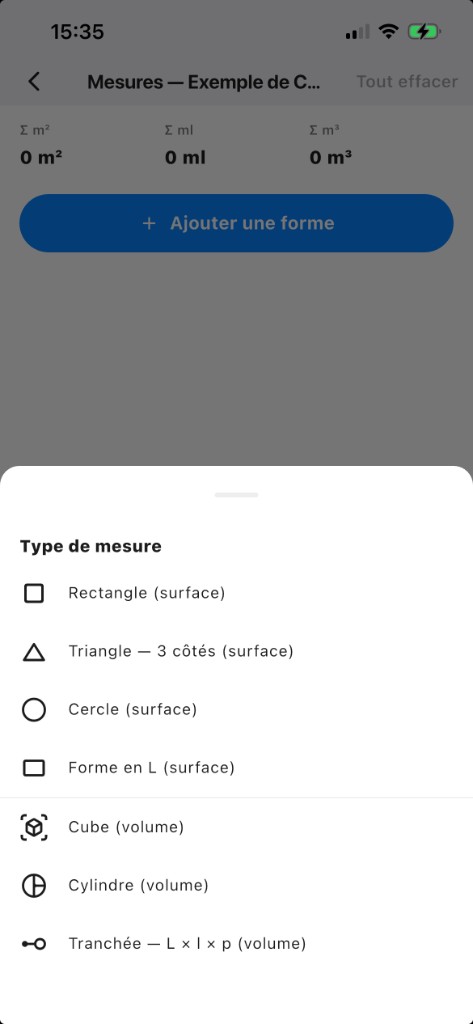 Mesures chantier PlanSite